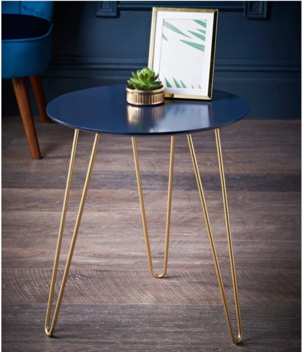 Navy & Gold Side Table
