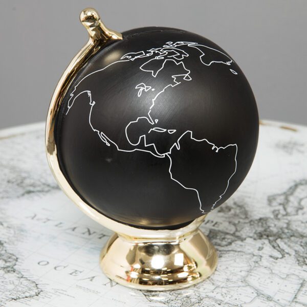 Black World Globe Money Box
