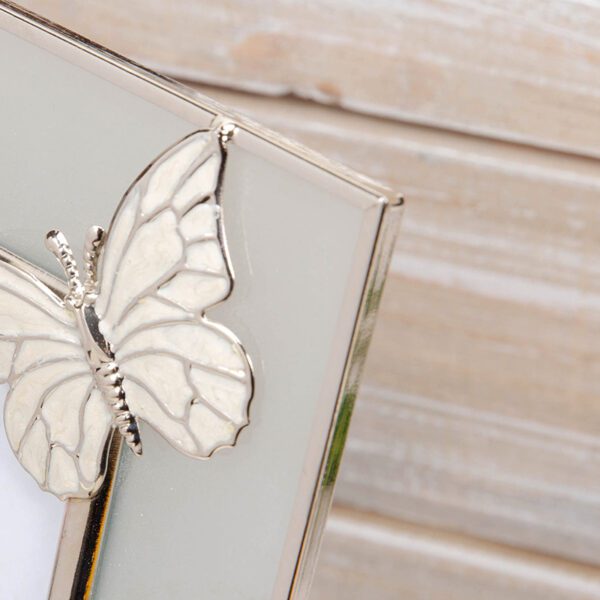 Butterfly Frosted Glass & Wire Photo Frame