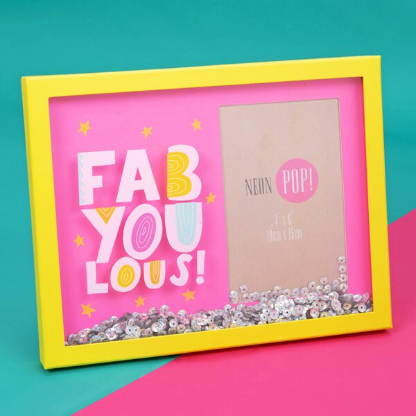 Fabyoulous Neon Sequin Shaker Photo Frame