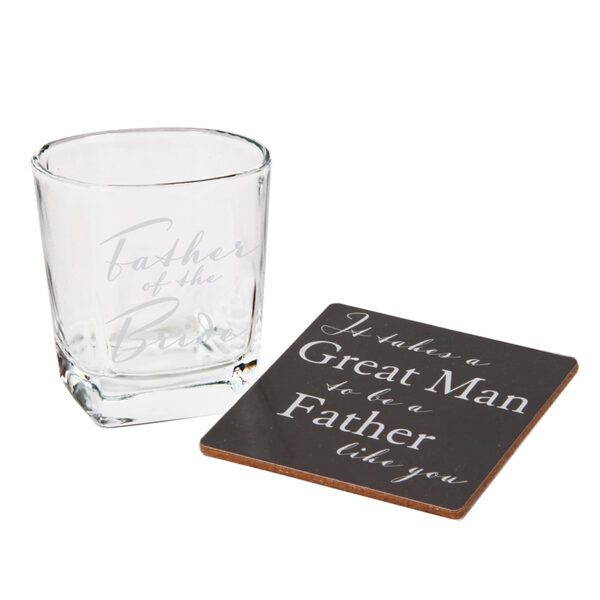 Father Of The Bride Whiskey Glass & Coaster Set