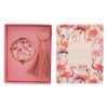 Flamingo Compact Mirror & Keyring Set