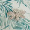 Glass Palm Leaf & Crystal Insect Jewellery Box