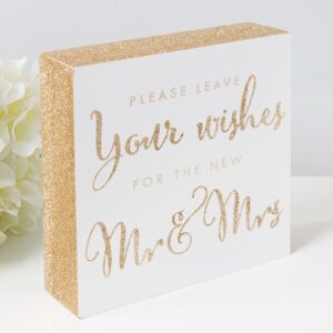 Leave Your Wishes For The New Mr & Mrs Wedding Plaque
