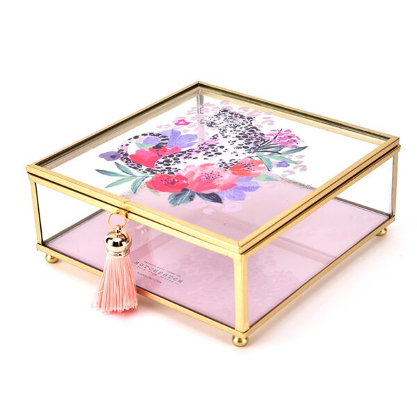 Leopard Glass jewelry Box