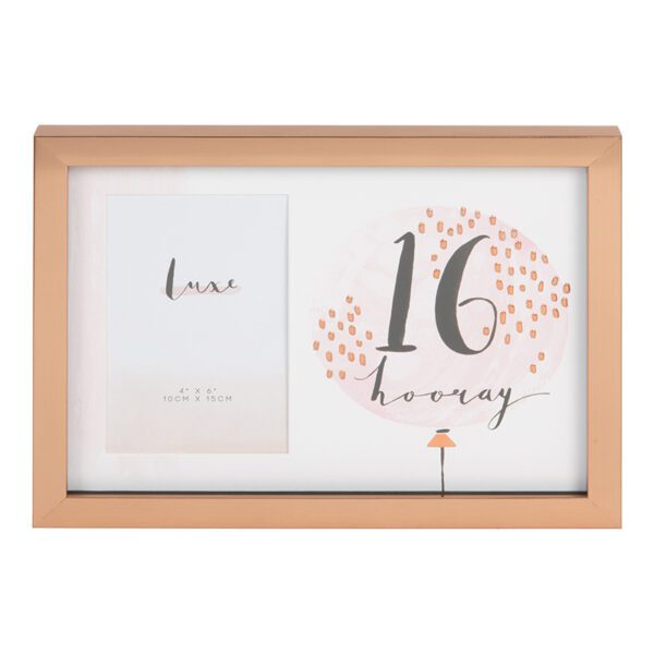 Luxe Rose Gold 16th Birthday Frame