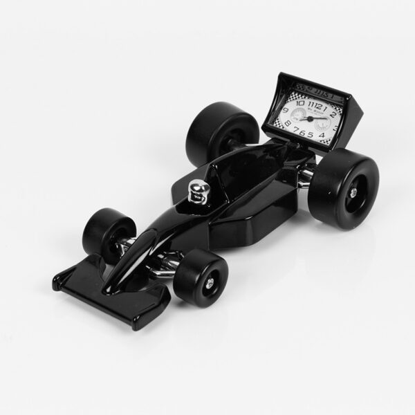 Miniature Black Racing Car Clock