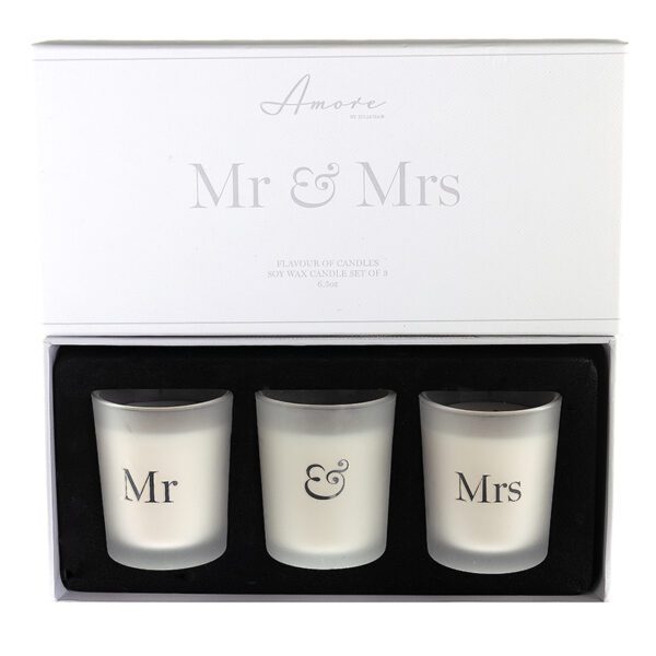 Mr & Mrs 3 Candles Set