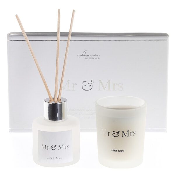 Mr & Mrs Candle And Reed Diffuser Set