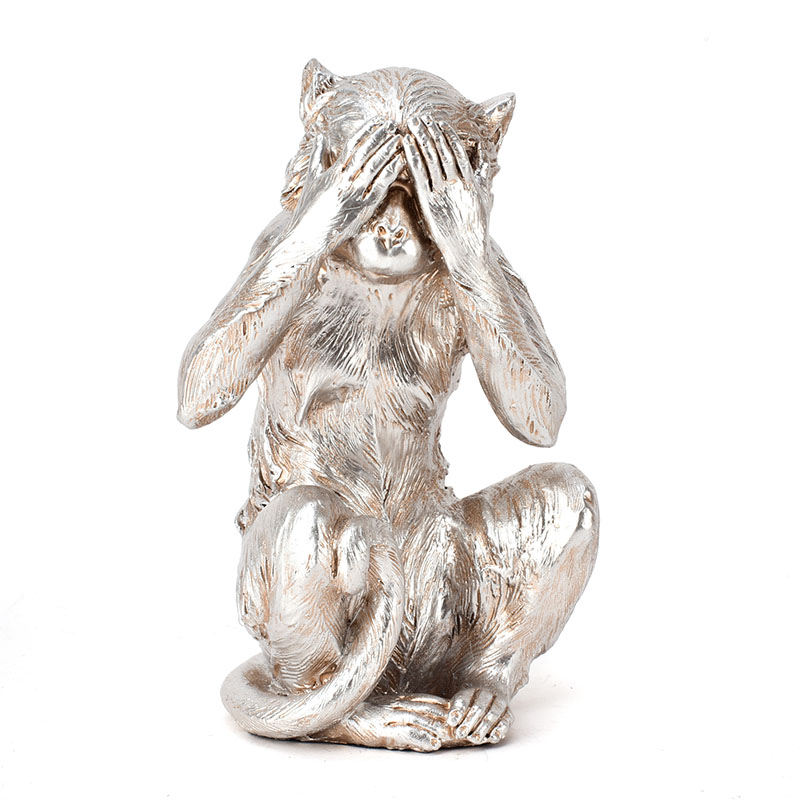 Silver See No Evil Monkey Ornament