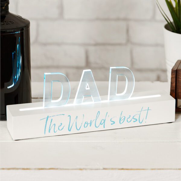 World's Best Dad Light Up Plaque