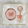 Butterfly Keyring & Mirror Set